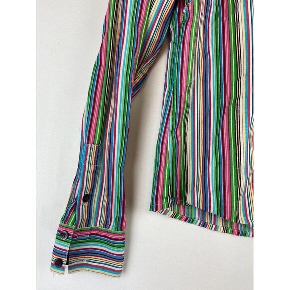 Liz Claiborne Striped Multi-Color Shirt Cotton Size S - Picture 6 of 8